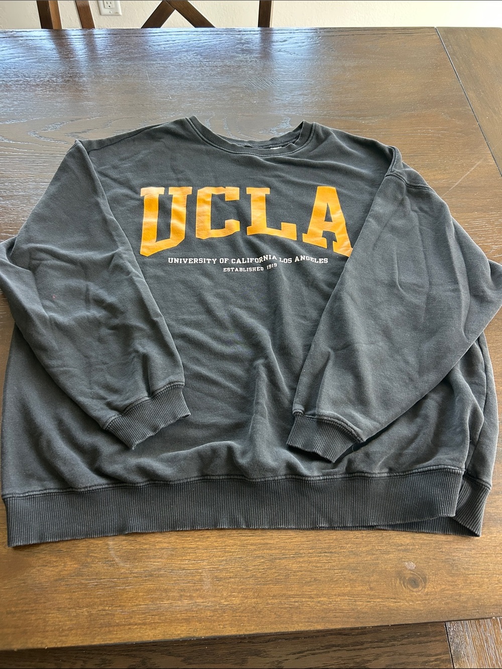 H&M Black Crewneck Sweatshirt with Gold UCLA Print